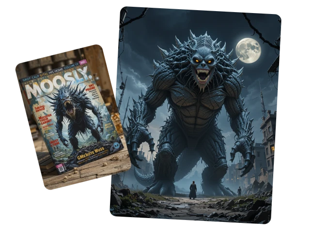 create two monster characters for fantasy novel illustrations using piclumen ai monster generator 
