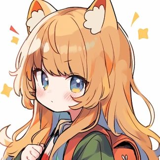 a cute chibi anime character of a little girl with cat ears