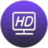 a purple icon of hd results