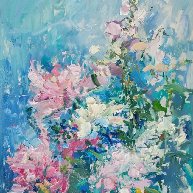 imagen de flores de estilo impresionista generada por el generador de arte IA de PicLumen