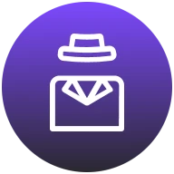 un icono morado degradado de un traje