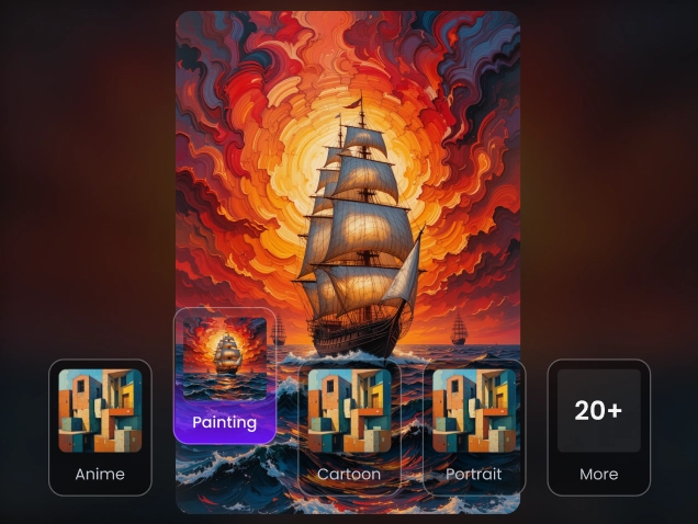 ein künstlerisches Ölgemälde, das von PicLumen's Text-zu-Bild AI-Generator erzeugt wurde