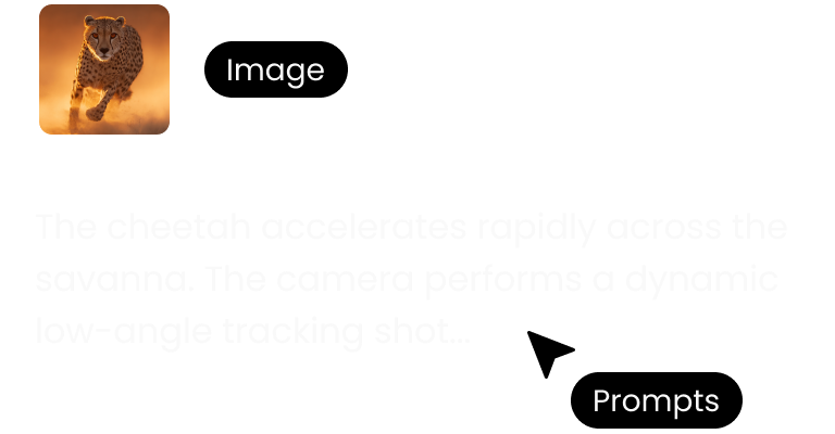 generate ai video with hailuo ai from one Cheetah image and prompt