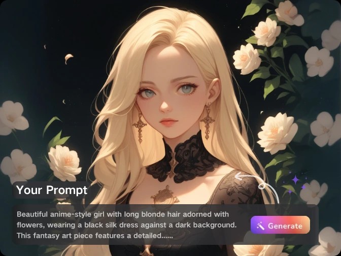 un retrato de chica anime generado por el generador de arte anime ai de piclumen