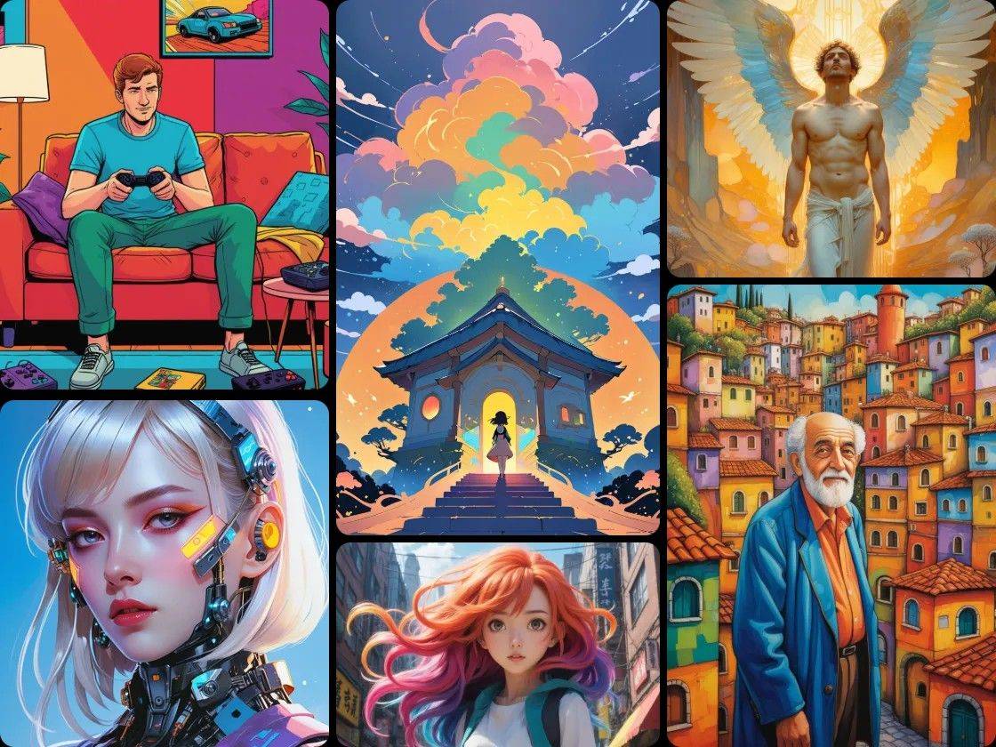 6 ai illustrations generated by piclumen ai image creator