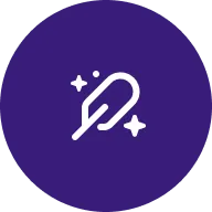 dark blue icon with quill pen mark