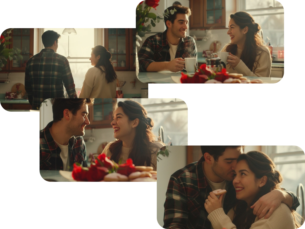 a scene breakdown of a couple's interactions in an ai-generated film clip