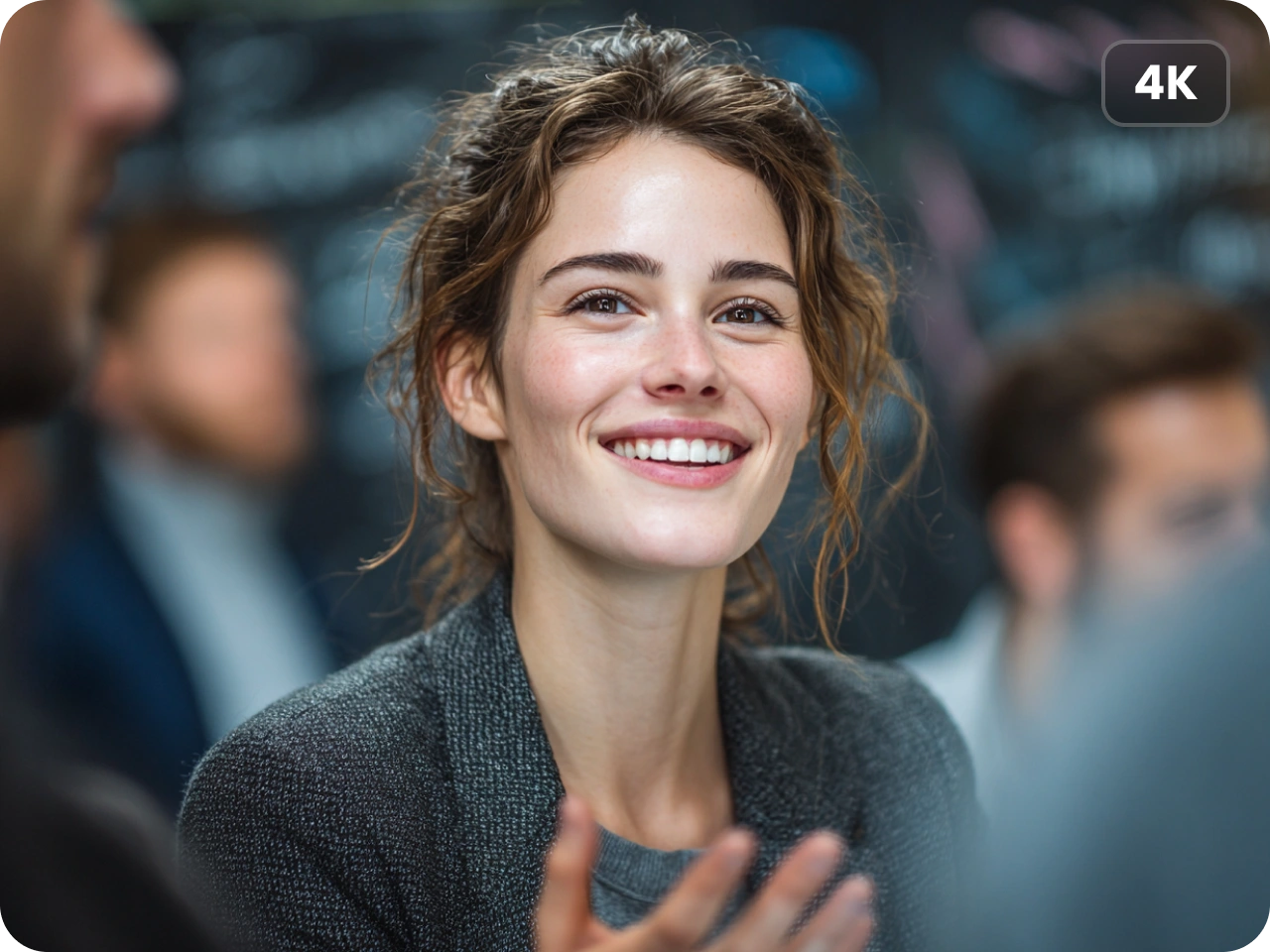 ai generating an image with a confident women