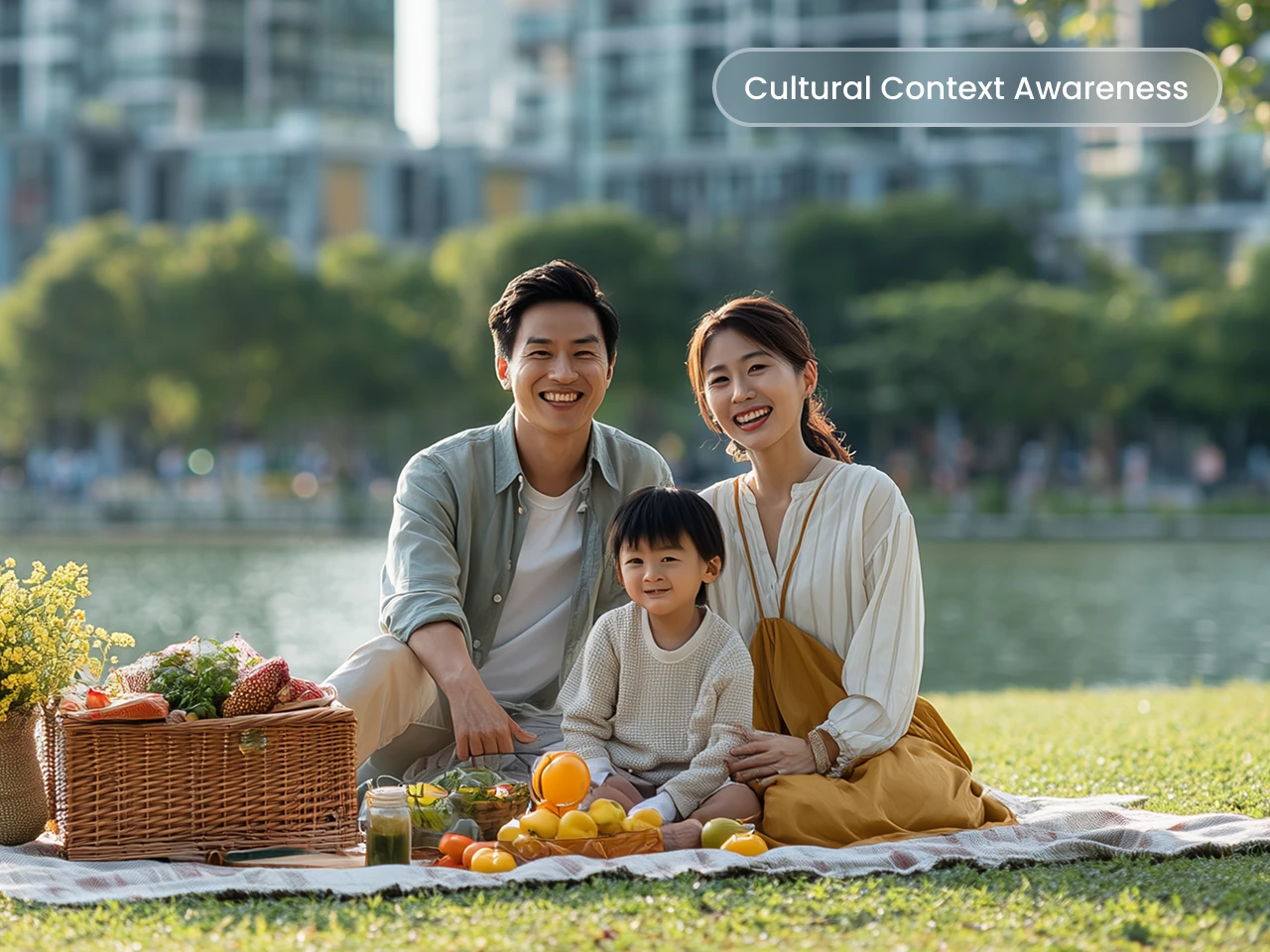 a photo of a family of three enjoying a picnic generated by nano banana 2