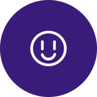 Ícono azul oscuro para uso fácil con un emoji de sonrisa