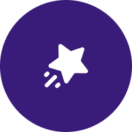 dark blue icon for smooth and natural motion with a white star