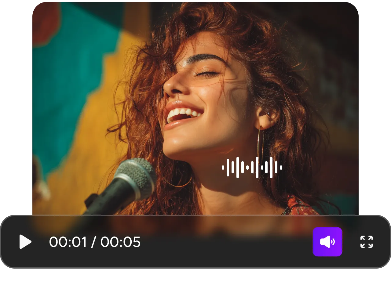 video of a female singer performing with synchronized audio and visuals