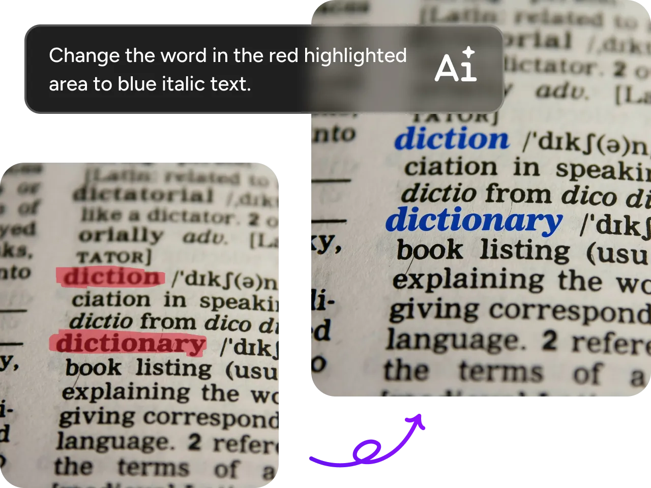 seedream 4.5 changes the red highlight area to blue text