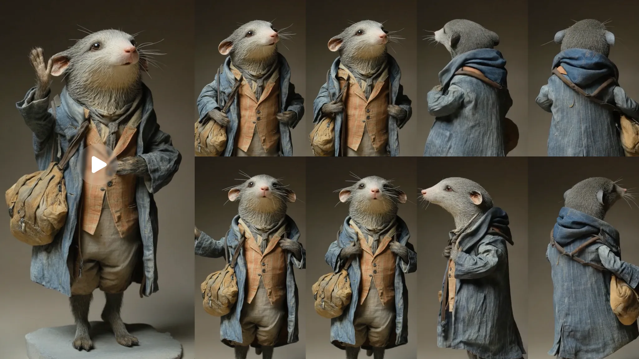 Mr. Mouse in different camera angles, generated by Sora AI Video Generator