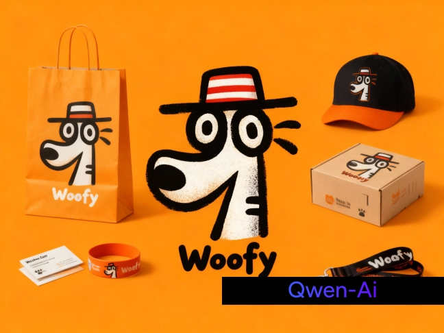 Mockup of branding visuals generated by Qwen Image Generator