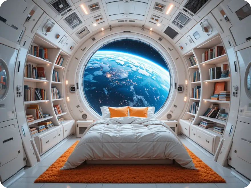 KI generierte Innenraumgestaltung für Auswurfkapsel Bild aus PicLumen