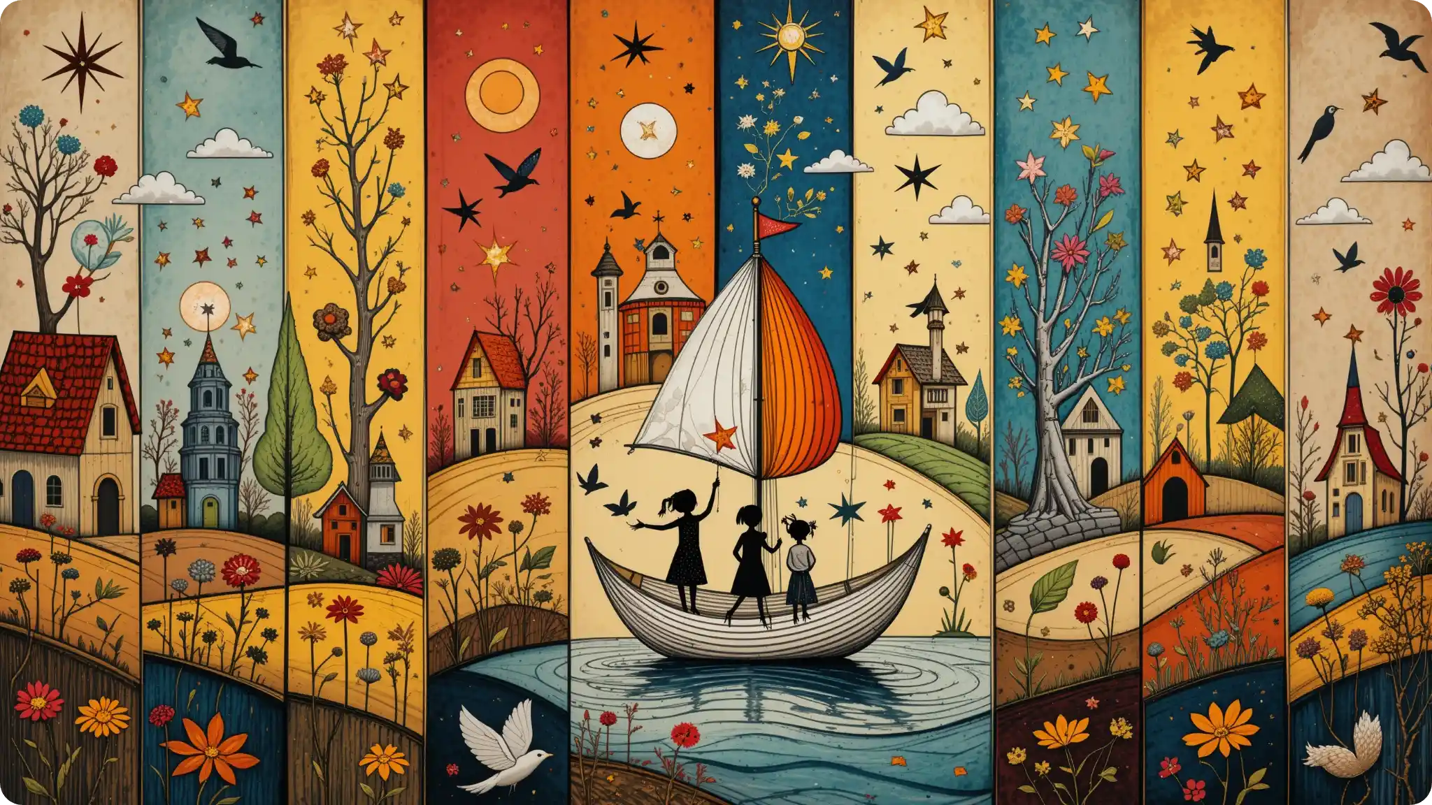 KI generierte Design-Collage mit verschiedenen Stilen aus PicLumen