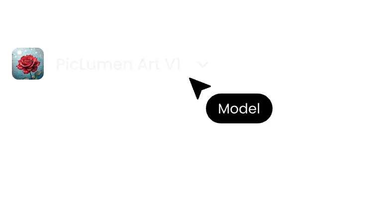 choose ai model and adjust settings for image generation in PicLumen