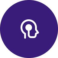 dark blue and white icon for high prompt accuracy