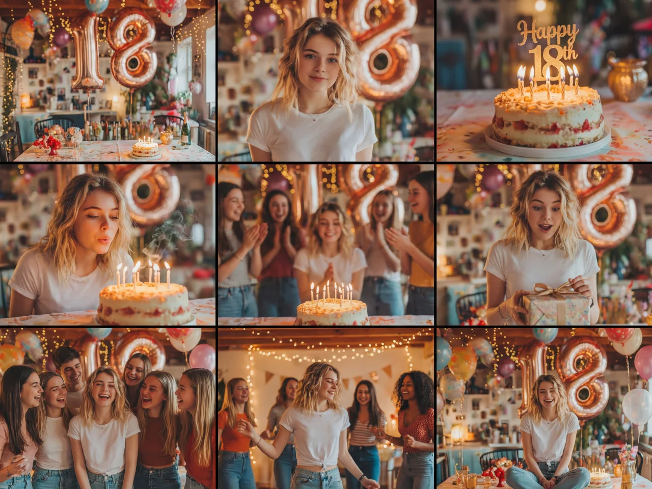 wan 2.6 generated seamless multi-camera video of a girl celebrating her 18th birthday