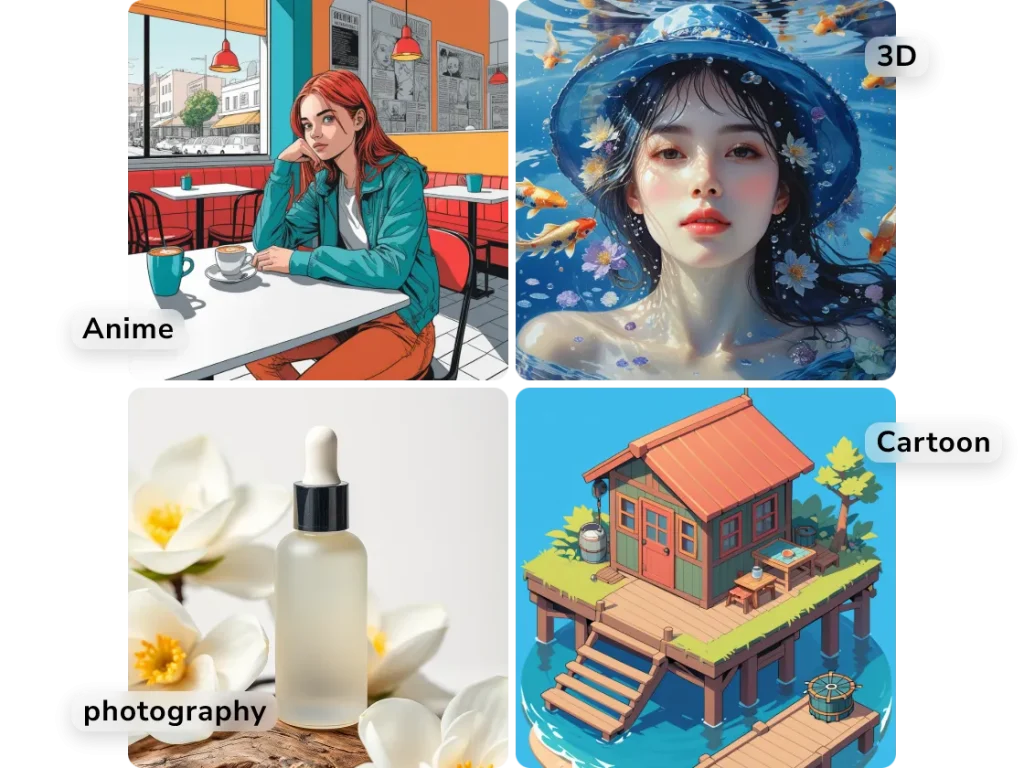 4 different styles of illustration art