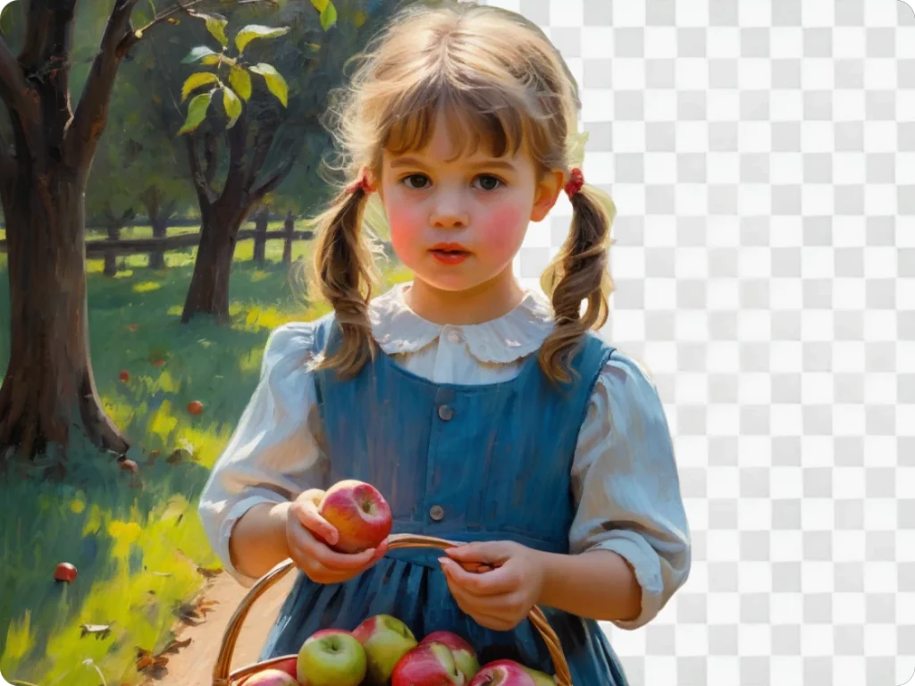 PicLumen bg remover erasered a little girl photo