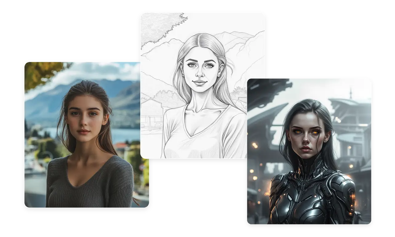 use piclumen's flux controlnet canny pose and depth tools to create consistent woman characters