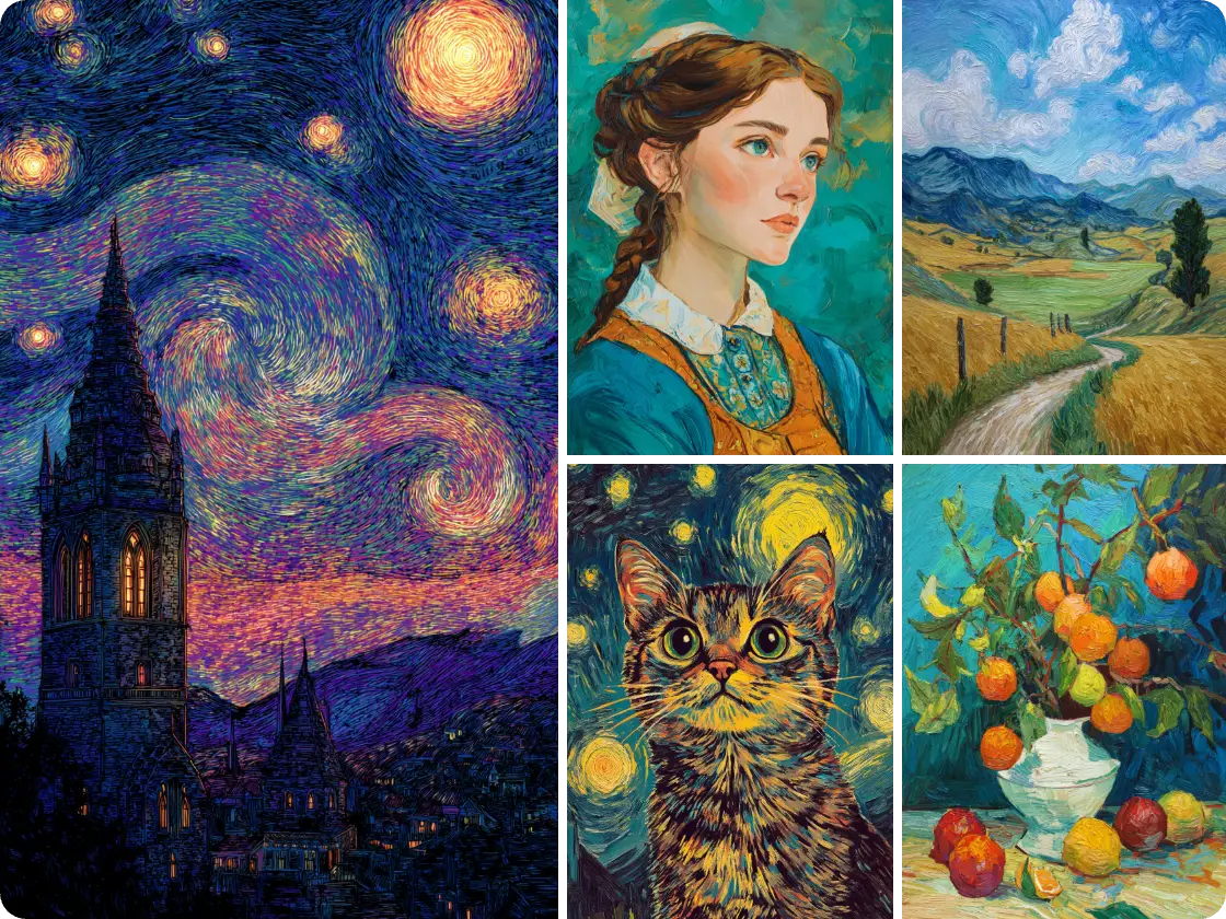 AIゴッホ・ジェネレーター：ゴッホ風画像を作成 - PicLumen