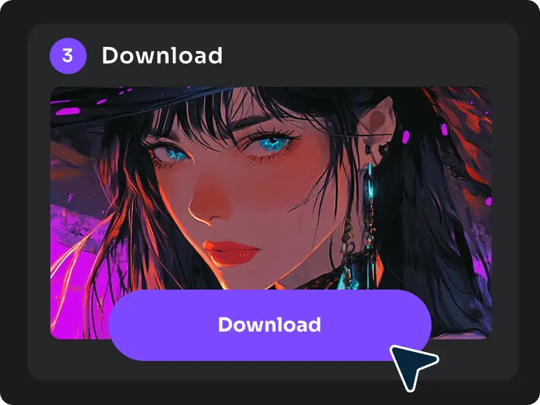 the download step of using piclumen anime upscaler