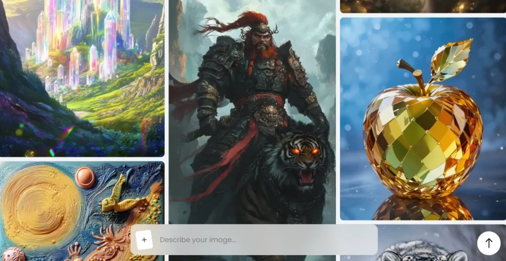 the interface of piclumen community with 4 ai generated images